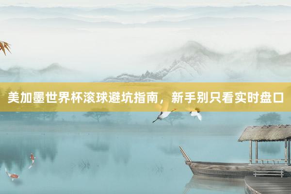 美加墨世界杯滚球避坑指南，新手别只看实时盘口